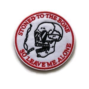 Stoned to the Bone Skull Embroidered Patch